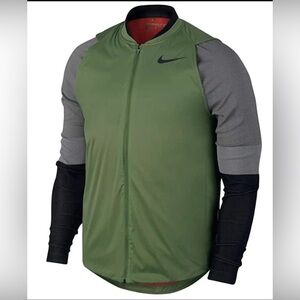 Nike Zoned AeroLayer Dri-Fit Golf Jacket Men's L Green Black Full Zip